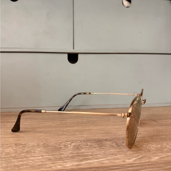 Ray-Ban Gold Frame Sunglasses with Brown Lenses main image 6
